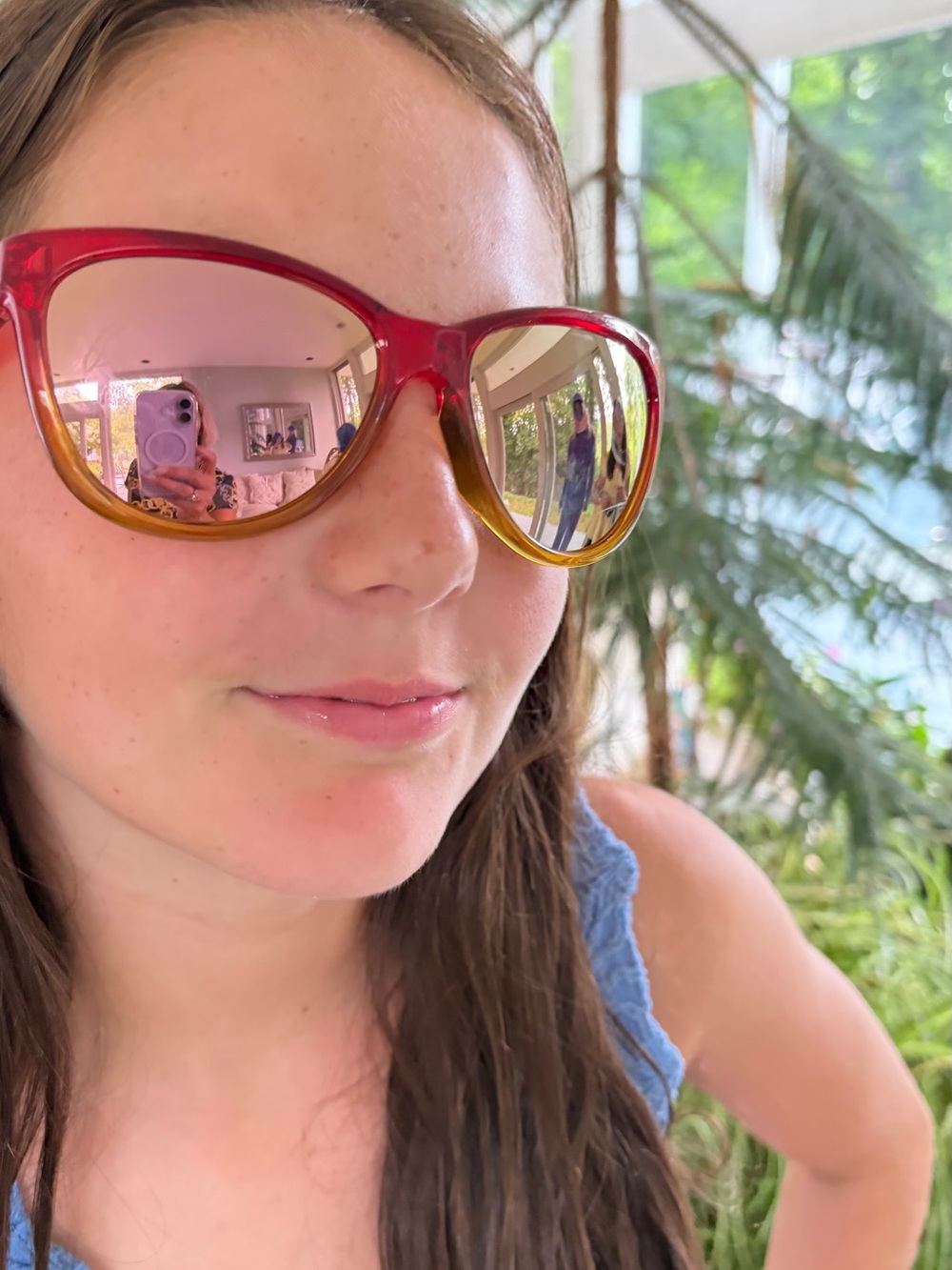 Oakley Red to Yellow Gradient Mirrored Lens Women's Sunglasses